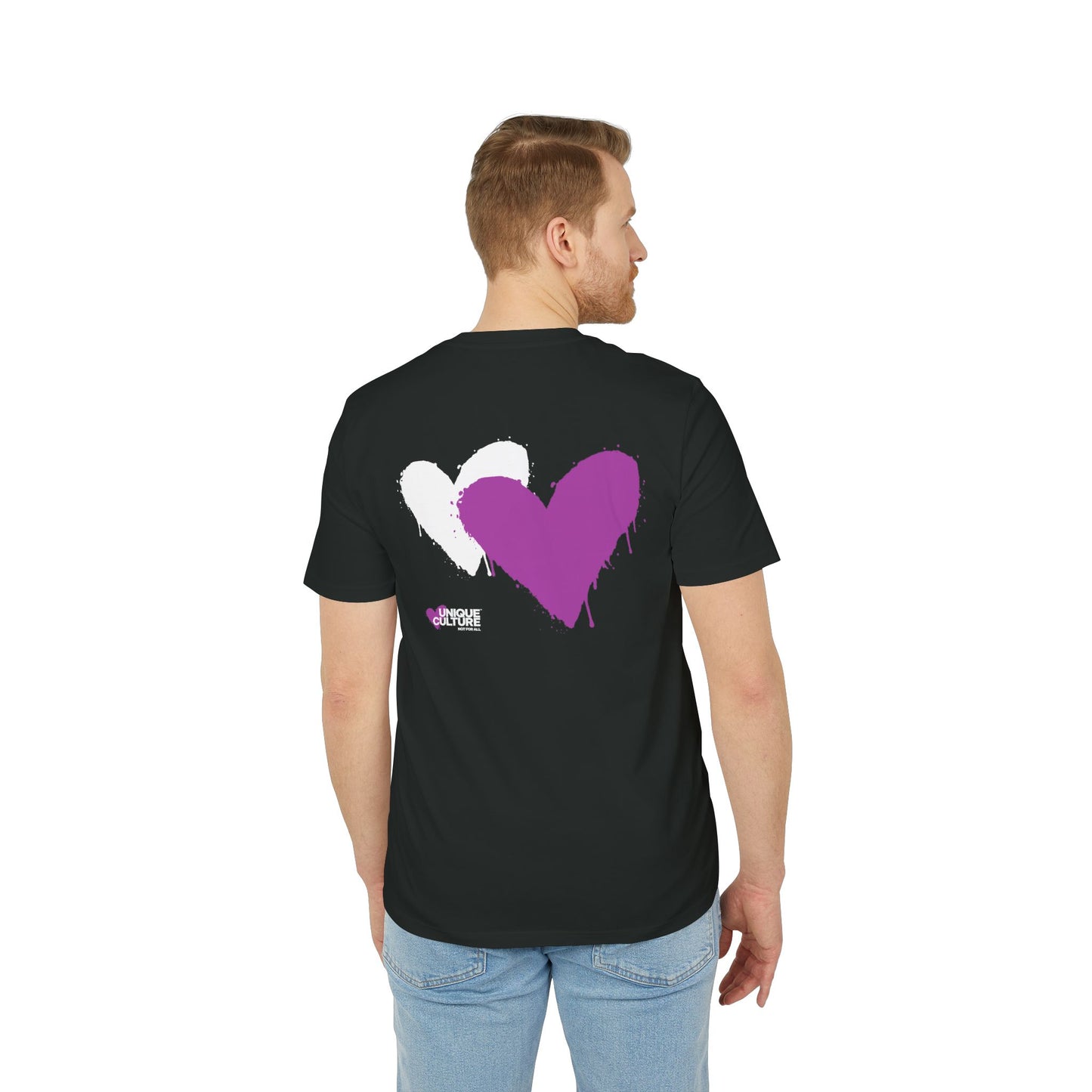 T-shirt noir streetwear "White & Pink Heart"