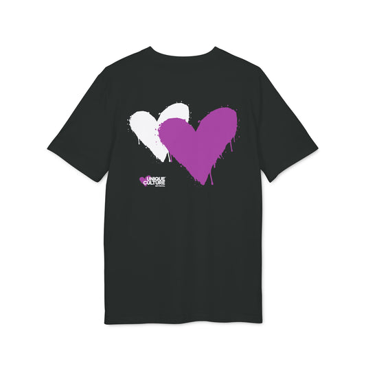 T-shirt noir streetwear "White & Pink Heart"